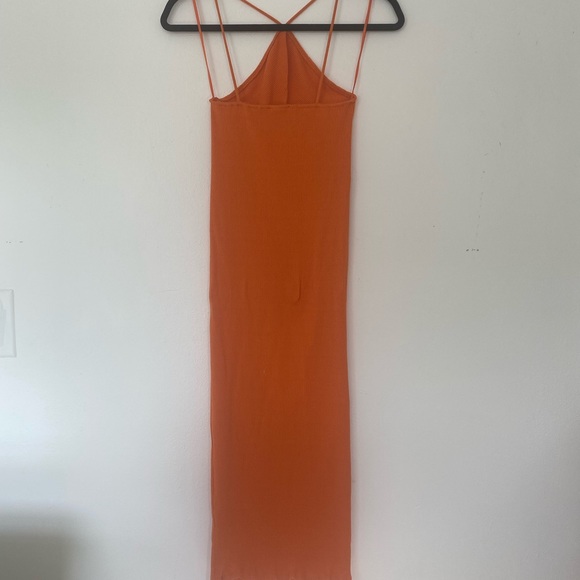 Orange Zara Ribbed Body con Dress - Picture 3 of 5